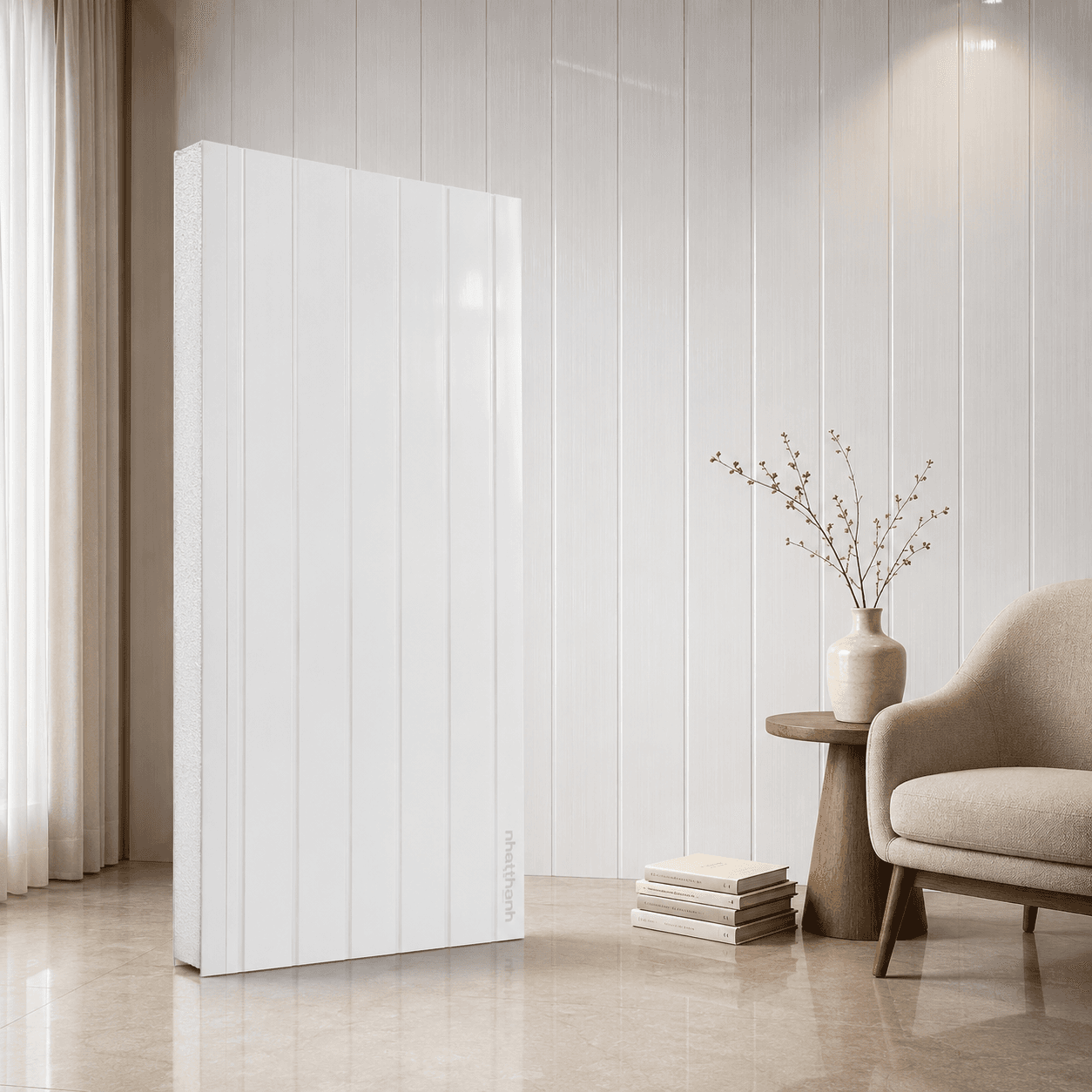 Vách Panel EPS Trắng Sữa (Lam Sóng)