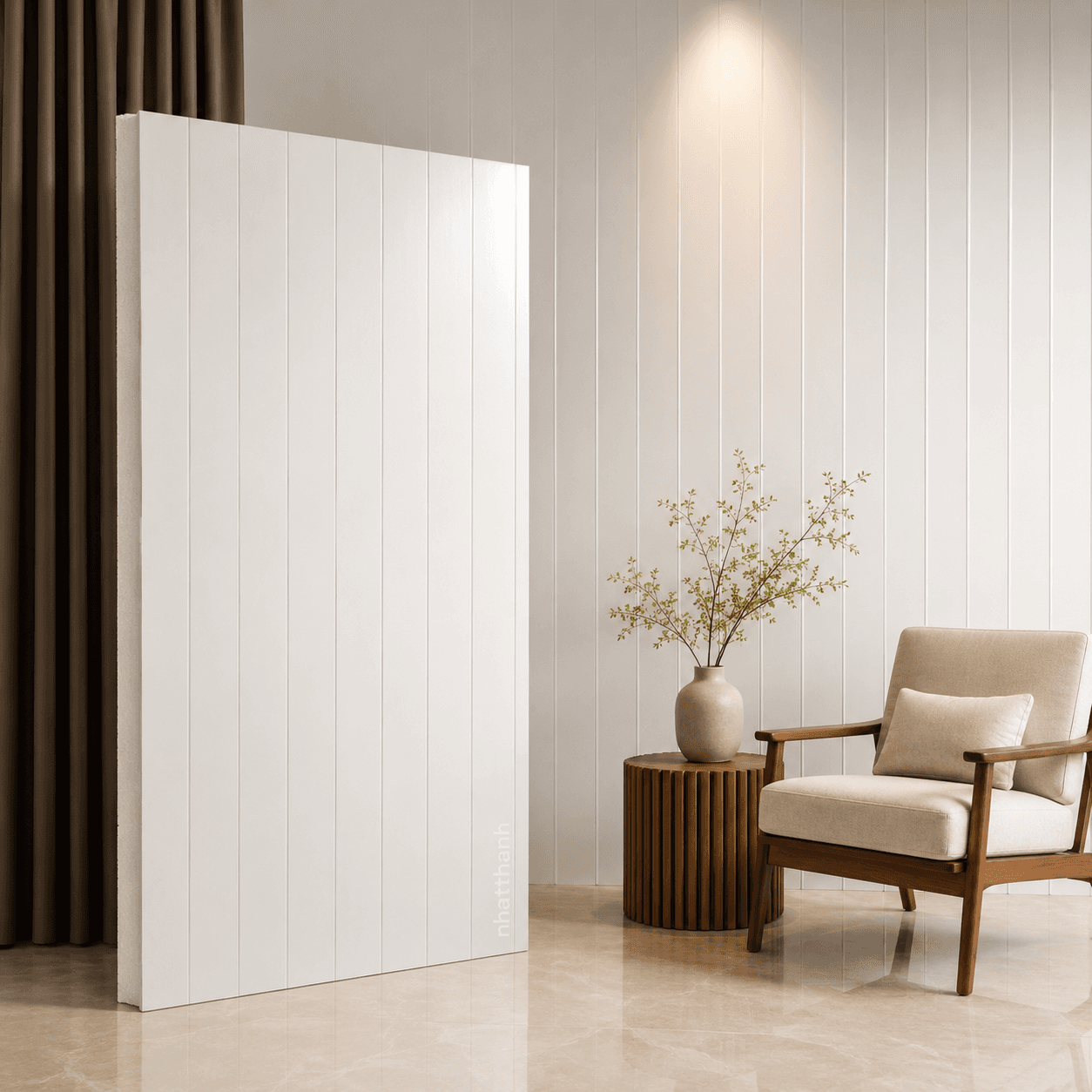 Vách Panel EPS Trắng Sữa Mờ (Phẳng)