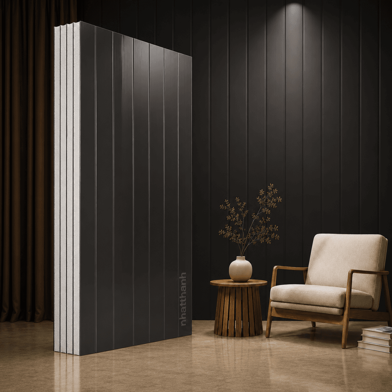 Vách Panel EPS Xám Đen (Lam Sóng)