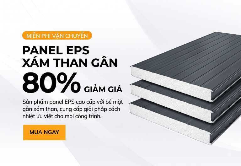 Panel EPS xám than gân tôn cách nhiệt cho nhà xưởng và công trình