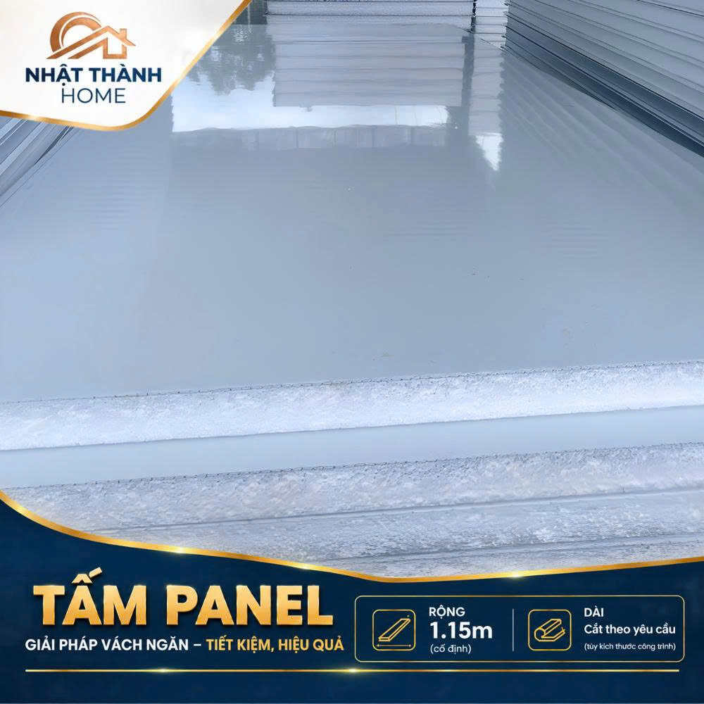 Tấm panel trắng dùng làm vách, xếp tại kho